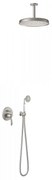 Tres Clasic inbouw regendouche 31cm met handdouche plafondmontage geborsteld staal