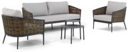 Stoel en Bank Loungeset 4 personen Wicker Grijs  Coco Coco Lanai