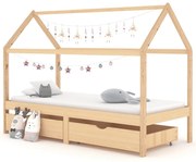 vidaXL Kinderbedframe met lades massief grenenhout 90x200 cm