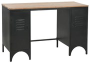 vidaXL Bureau 120x50x76 cm massief vurenhout en staal