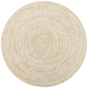 vidaXL Vloerkleed handgemaakt 90 cm jute wit en naturel