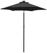 vidaXL Parasol met LED-verlichting 200x211 cm aluminium zwart