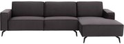 Goossens Hoekbank Hercules antraciet, stof, 2-zits, modern design met chaise longue rechts