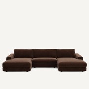 5-zits panoramabank fluweel chenille, Skander