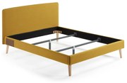 Kave Home Dyla Bedframe Met Wasbare Hoes Mosterd 160 Cm