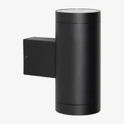 Aluminium Buitenwandlamp Met 2 Bixent Lichtpunten Zwart - Sklum