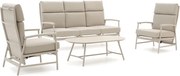 + 10% kassakorting | Stoel-bank loungeset Bellagio | 5 personen | Loungeset Beige | Aluminium | Kees Smit Tuinmeubelen