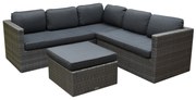 Sahara Gibson hoek loungeset 3-delig antraciet