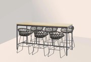 4 Seasons Outdoor Motivi bar set met Taverne bartafel 200 x 85 cm BarsetTuinset   antraciet weerbestendig