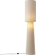 Japandi vloerlamp beige teddy stof 2-lichts - Trompet