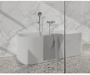 Fortifura Calvi Thermostatische badkraan met ronde handdouche, handdouchehouder en metalen doucheslang chroom SW496814/SW720564/SW720223/SW767373