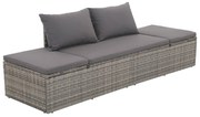 vidaXL Tuinbed 195x60 cm poly rattan grijs