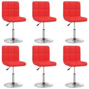 vidaXL Eetkamerstoelen 6 st kunstleer rood