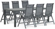 Tuinset 6 personen 220 cm Aluminium/textileen Grijs Hartman Alice/Mateo