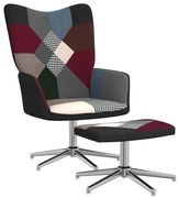 vidaXL Relaxstoel met voetenbank patchwork stof