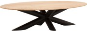 Goossens Excellent Salontafel Gs-1302 ovaal, hout eiken blank, elegant chic, 140 x 34 x 72 cm