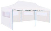 vidaXL Partytent pop-up met zijwanden 3x6 m staal wit