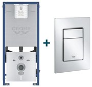 GROHE Rapid SLX inbouwreservoir met 3-in-1 set frame inclusief GROHE Skate cosmopolitan bedieningsplaat Chroom 0729160/sw107663/sw336183/