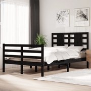 vidaXL Bedframe massief grenenhout zwart 120x200 cm