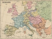 Kaart Old chromolithograph map of Europe in 1812, mikroman6