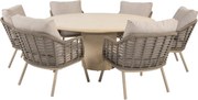Hampton Puglia low dining tuinset 160xH69 cm 7 delig mortex latte Taste 4SO