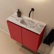 Mondiaz Ture DLux toiletmeubel 60cm fire met wastafel glace rechts zonder kraangat