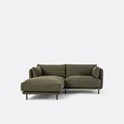 Compacte hoekbank links, fijne badstof, Victor