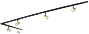 Modern railsysteem met 5 spots goud 1-fase  - Iconic Jeana