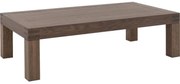 Goossens Salontafel Clear rechthoekig, hout eiken donker bruin, stijlvol landelijk, 140 x 40 x 75 cm