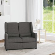 vidaXL Fauteuil 2-zits verstelbaar stof donkergrijs