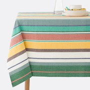 Tafelkleed met strepen van gewassen geweven katoen Antika