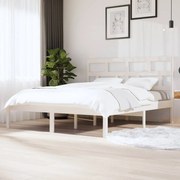 vidaXL Bedframe massief hout wit 180x200 cm 6FT Super King