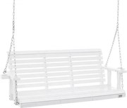 VEVOR Cederhouten veranda schommel, 1702x710x600mm, patio schommel voor tuin en terras, verbeterde draagkracht van ca. 400 kg, robuuste schommelstoelbank met ophangkettingen voor buitengebruik, wit