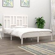 vidaXL Bedframe massief grenenhout wit 135x190 cm 4FT6 Double