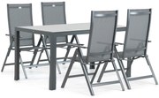 Tuinset 4 personen 150 cm Aluminium/textileen Grijs Hartman Aruba/Venustas