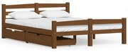 vidaXL Bedframe met 2 lades massief grenenhout honingbruin 140x200 cm