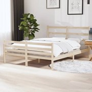 vidaXL Bedframe massief grenenhout 135x190 cm 4FT6 Double