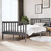 vidaXL Bedframe massief hout grijs 120x190 cm 4FT Small Double