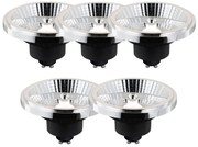 Set van 5 Smart GU10 dimbare LED lampen AR111 10W 800 lm 2200 - 6500K