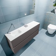 Mondiaz Ada 120cm toiletmeubel dark grey met wastafel talc links zonder kraangat