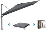 Platinum Challenger zweefparasol Premium T2 2,6x3,5 m - Faded Black met Modena voet en hoes