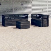 vidaXL 6-delige Loungeset pallet massief grenenhout donkergrijs