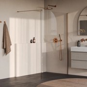 Brauer Oblivion inloopdouche helder glas 130cm koper geborsteld PVD