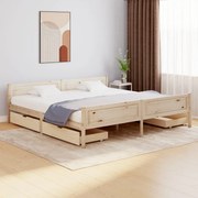 vidaXL Bedframe met 4 lades massief grenenhout 200x200 cm