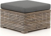 Voetenbank tuin | ROUGH-C | Teakhout | Grijs/Antraciet | 60x60cm | Kees Smit Tuinmeubelen