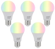 Set van 5 E27 dimbare LED lampen A60 opaal 9W 806 lm 2700-6500K