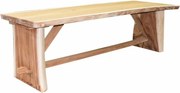 Boomstamtafel 400x120xH77,5 cm - bladdikte 10 cm geschoord