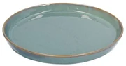 Bord reactieve glazuur, steengoed, groen,Ø 20,5 cm