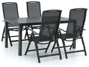 R&S Design Capri/Fidenza 160cm dining tuinset 5-delig verstelbaar