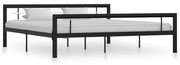 vidaXL Bedframe metaal zwart en wit 180x200 cm